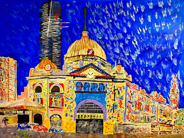 Flinders Street Station and the Eureka Tower by Ade Blakey