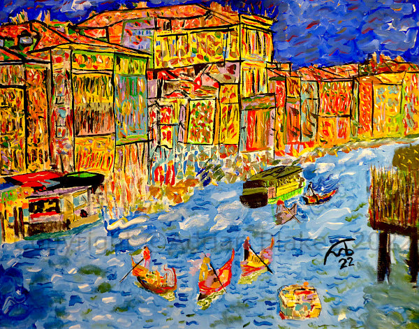 An impression of the Grand Canal, Venvice from the Rialto Bridge by Ade Blakey